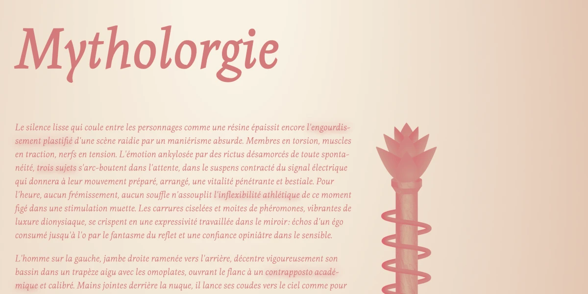 Mise en page HTML pour le texte Mytholorgie