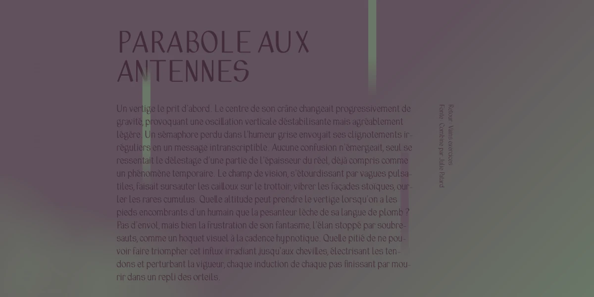 Mise en page HTML pour le texte Parabole aux antennes